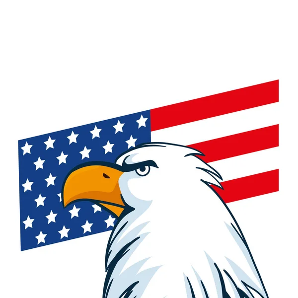 Diseño aislado de águila y vector de bandera — Archivo Imágenes Vectoriales