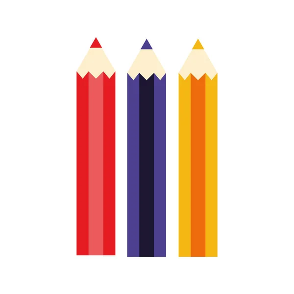 Crayons couleurs fournitures icône isolée — Image vectorielle