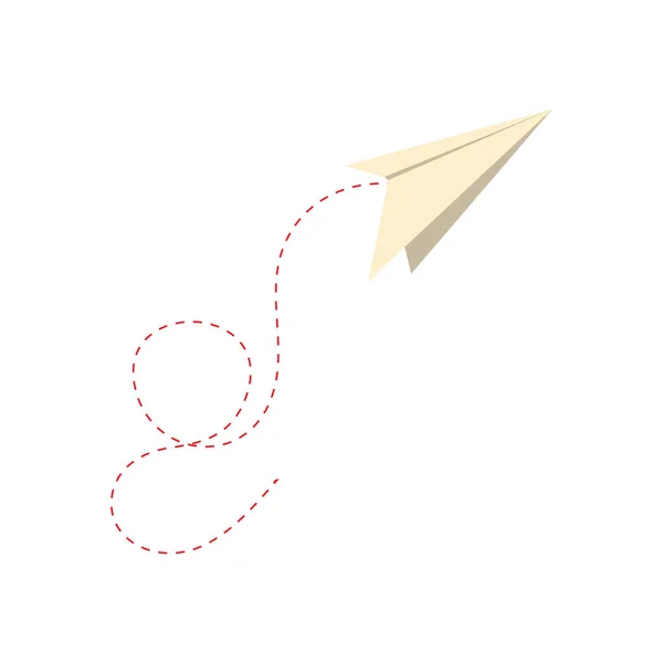 Papierowy samolot latający odizolowaną ikoną — Wektor stockowy