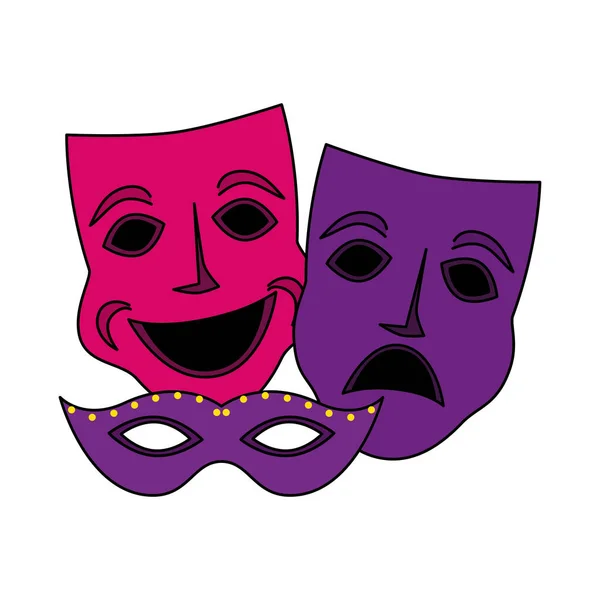 Ізольовані маски для масок марді Векторний дизайн — стоковий вектор