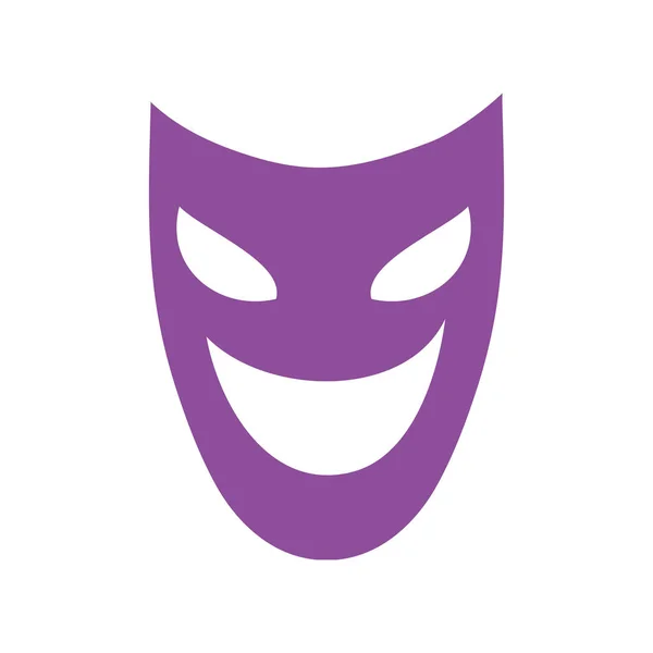 Mardi gras masque de théâtre icône — Image vectorielle