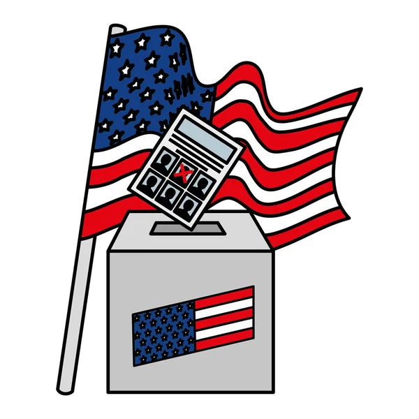 EE.UU. aislado voto papel y caja de diseño de vectores — Archivo Imágenes Vectoriales