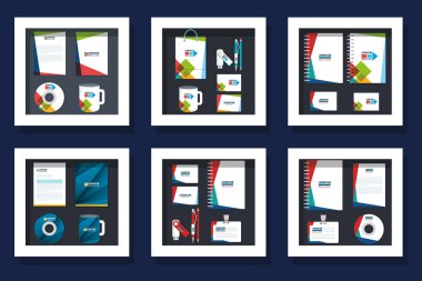 Kurumsal kimlik nesneleri vektör tasarımı