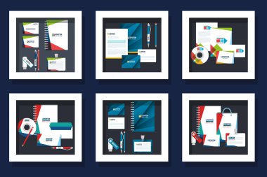 Kurumsal kimlik nesneleri vektör tasarımı