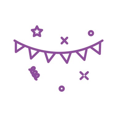 parti çelenkleri izole edilmiş simge asılı