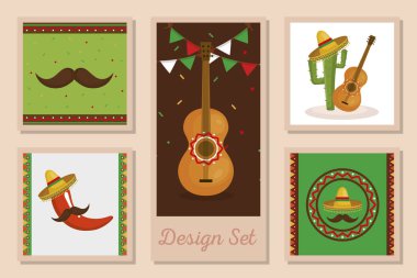 Meksika çerçeveleri vektör tasarımını belirler