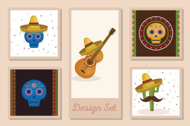 Meksika çerçeveleri vektör tasarımını belirler