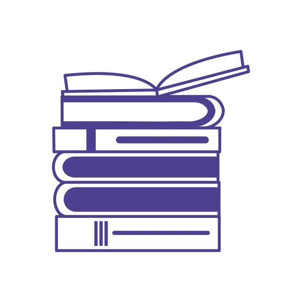 Scuola pile libri di testo icone — Vettoriale Stock