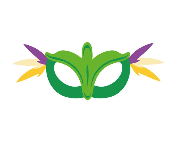 Mardi gras viering masker met veren — Stockvector