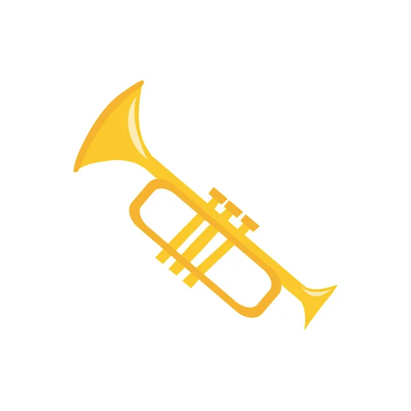 Trompeta instrumento musical icono aislado — Vector de stock