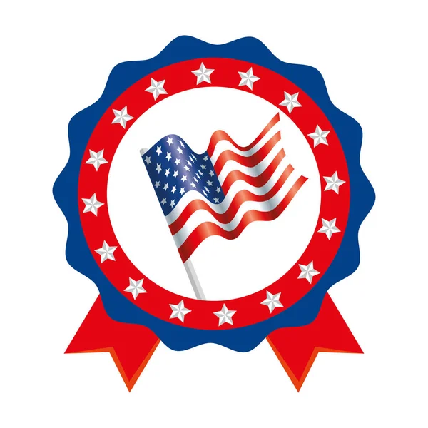 Μεμονωμένη σημαία ΗΠΑ μέσα σφραγίδα σχεδιασμό φορέα σφραγίδα — Διανυσματικό Αρχείο