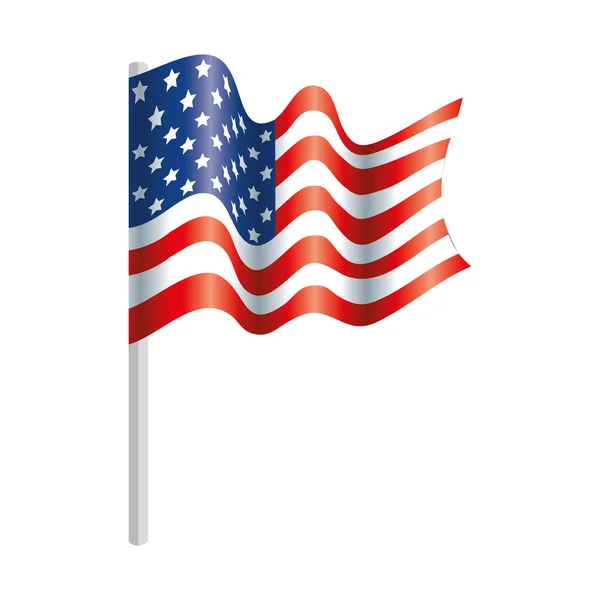 Diseño aislado del vector bandera de EE.UU. — Archivo Imágenes Vectoriales