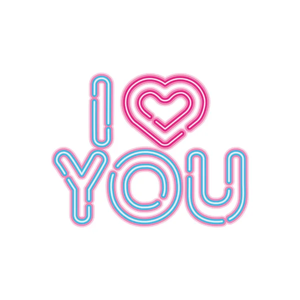 I love you lettering with heart isolated icon — Stock Vector