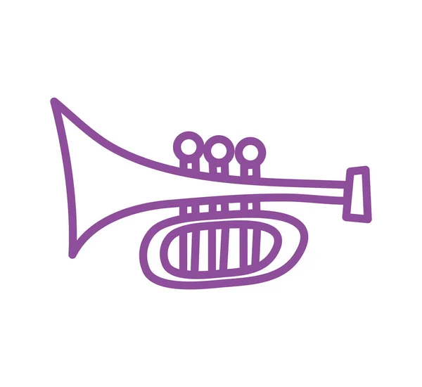 Trumpet musical instrument isolated icon — Stock Vector