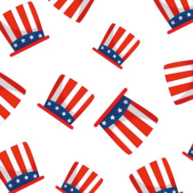 İzole edilmiş ABD şapkaları arka plan vektör tasarımı