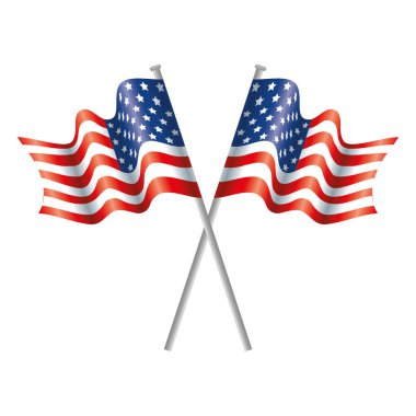İzole edilmiş ABD bayrakları vektör tasarımı