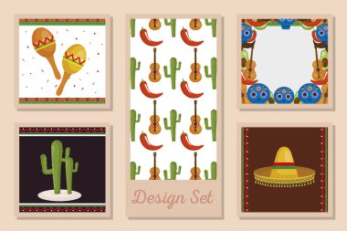 Meksika çerçeveleri vektör tasarımını belirler