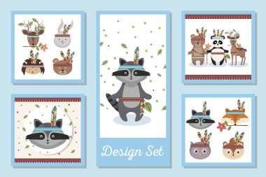 Sevimli Hintliler. Çizgi filmler vektör tasarımı.