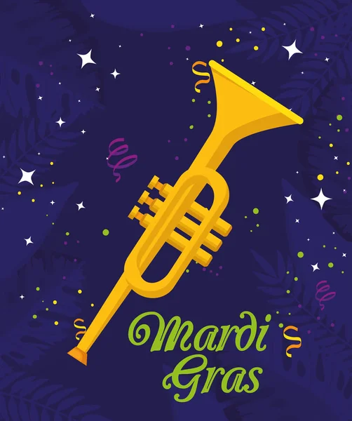 Mardi gras trompeta vector de diseño — Archivo Imágenes Vectoriales