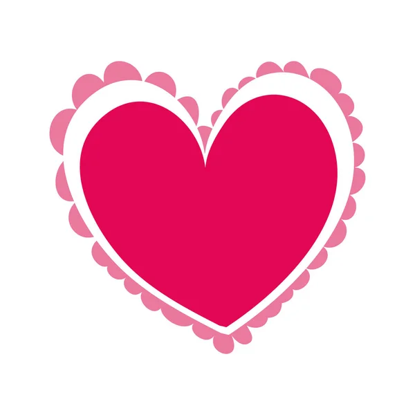 Šťastný Valentýn srdce s krajkou — Stockový vektor
