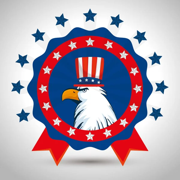 Орел счастливого дня в США — стоковый вектор