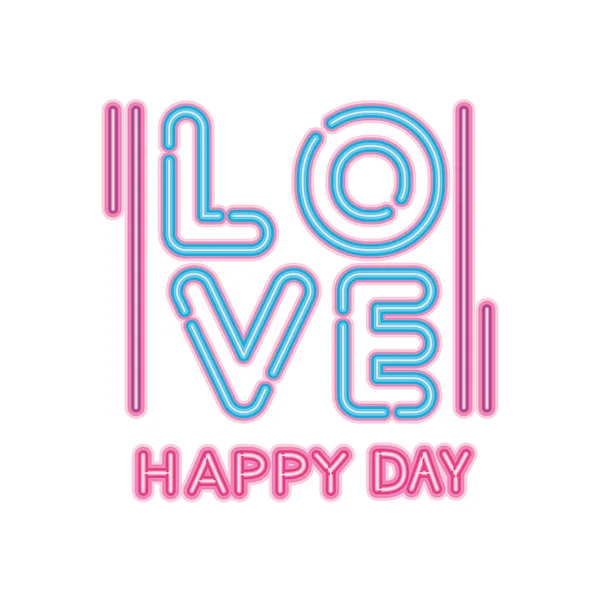 Amor feliz dia lettering ícone isolado —  Vetores de Stock