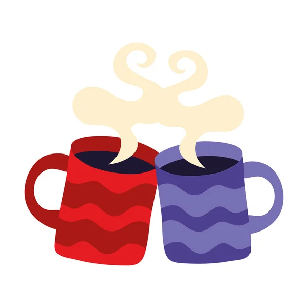 Kávé csésze inni izolált ikonok — Stock Vector