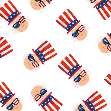 Usa president man with glasses and hat background vector design