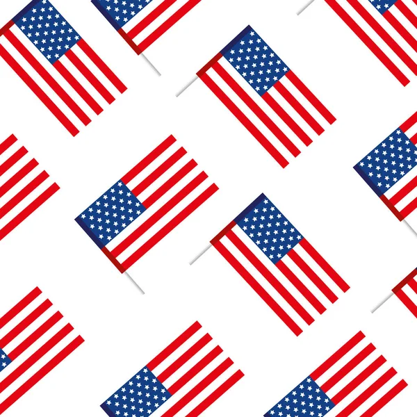 Isolated usa flags background vector design — Stock Vector