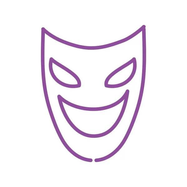 Mardi gras divadlo maska ikona — Stockový vektor