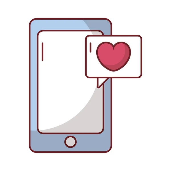 Feliz dia dos namorados smartphone com corações bate-papo — Vetor de Stock
