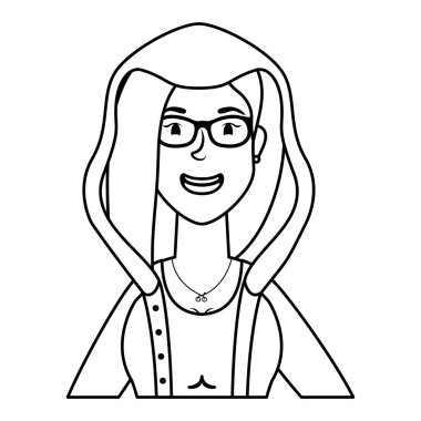 Gözlüklü hoş bir genç kadın.