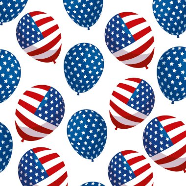 İzole edilmiş ABD balonları arka plan vektör tasarımı