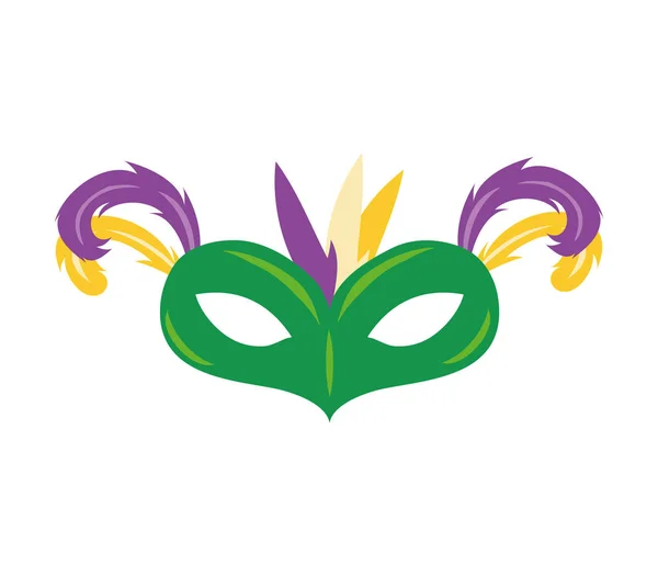Марди Гра праздничная маска с перьями — стоковый вектор