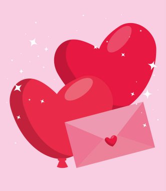 Kalp şeklinde balon helyum içeren zarf.