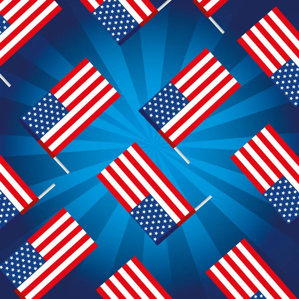 Bandeiras dos EUA design vetorial de fundo — Vetor de Stock