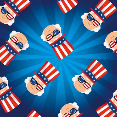 Erkekler Amerika 'nın arka planında mutlu başkanlar günü vektör tasarımında.