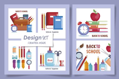 Okul malzemelerinin altı dizaynı