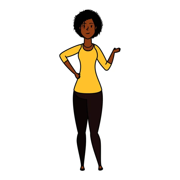 Afro young woman avatar character — Stock Vector