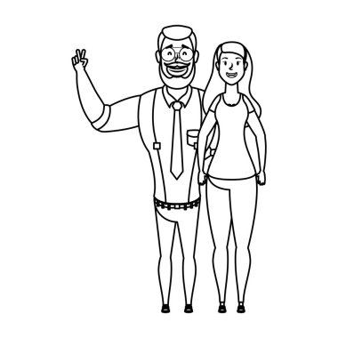 Kadın karakterli sakallı genç adam.