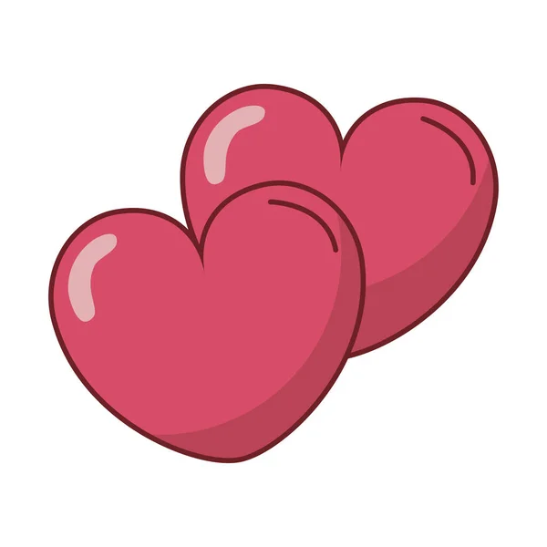 Feliz día de San Valentín corazones iconos — Vector de stock