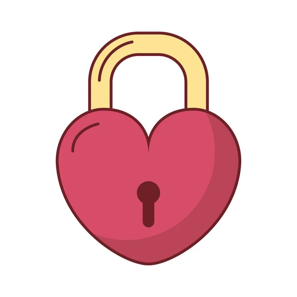 Gelukkig Valentijnsdag hart hangslot — Stockvector
