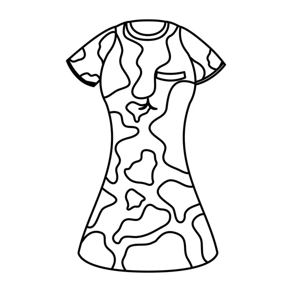 Female shirt uniform military camouflage icon — Stock Vector