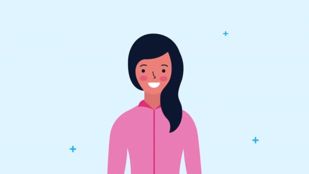 Ikon karakter avatar wanita pengusaha muda — Stok Video