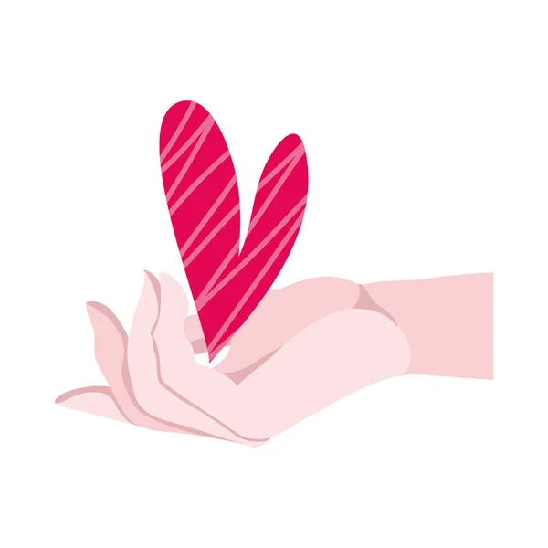 Glückliche Valentinstag Hand heben Herz — Stockvektor