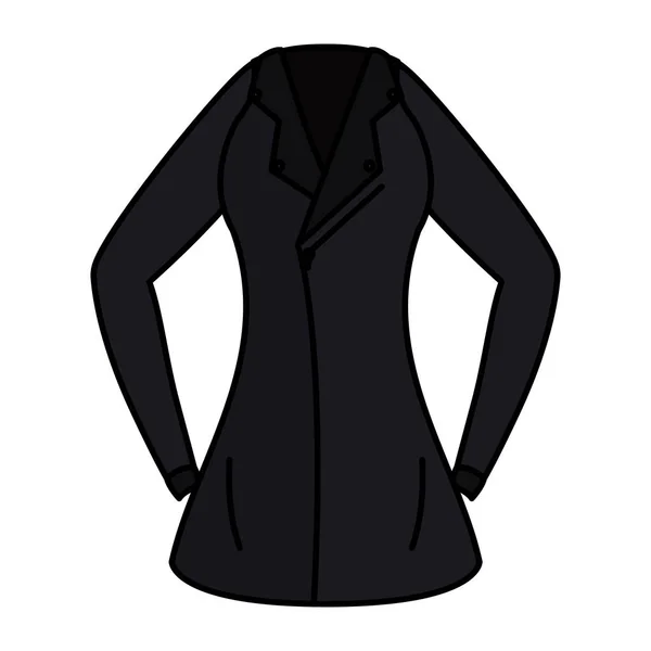 Veste moto femme porter icône isolée — Image vectorielle