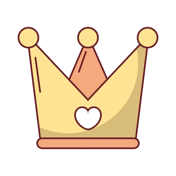 Happy valentines day crown with heart — 스톡 벡터