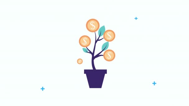 Roślin monet oszczędność dolarów — Wideo stockowe