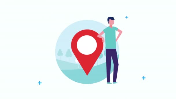 jeune homme d'affaires avec emplacement de broche 