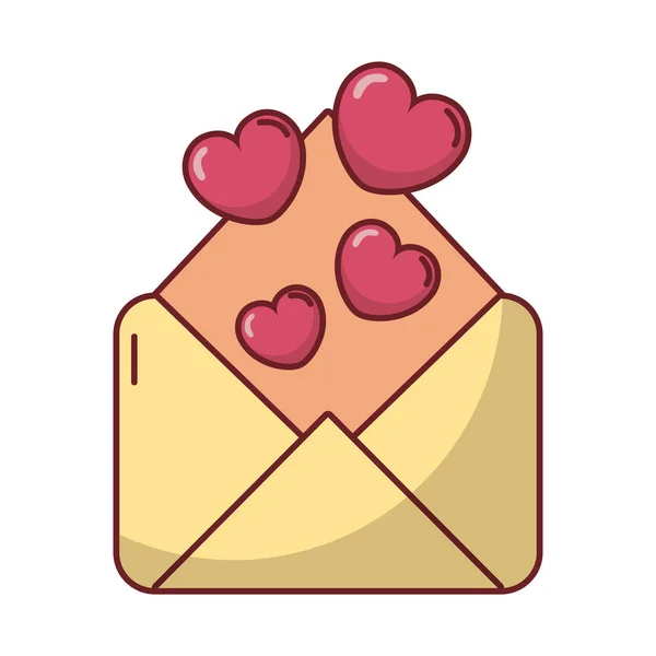 心のこもった幸せなバレンタインデーの封筒 — ストックベクタ